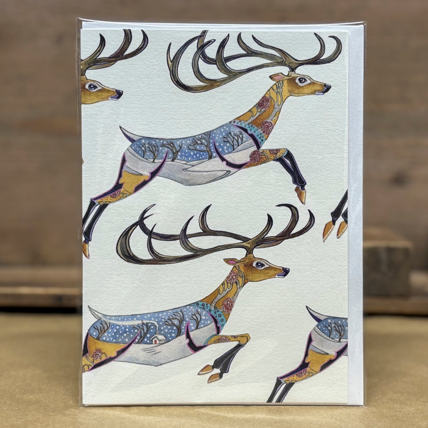 Leaping Raindeer Card