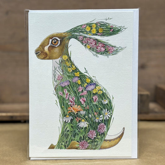 Hare in a Meadow Card