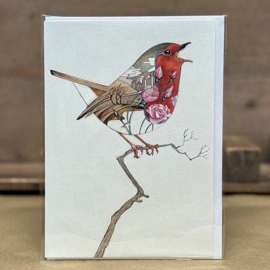 Robin in a Winter Landscape Card