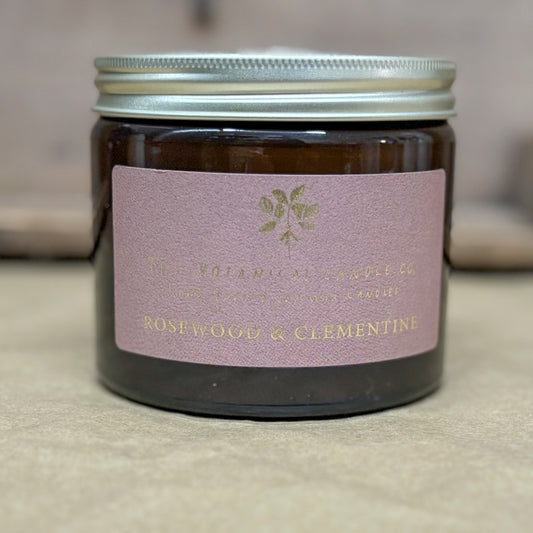 The Botanical Candle Company - Rosewood and Clementine Candle in Jar